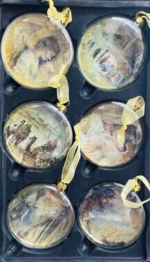 Blessings Unlimited "Light Of The World" Glass Ornaments (6) In Original Box